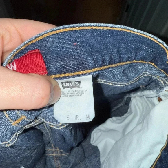 VTG Levi's 502 superlow button fly straight leg Capri jeans Size 5 JR M - Picture 8 of 8